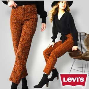 Levi’s Corduroy Leopard Print Wedgie Straight Pants